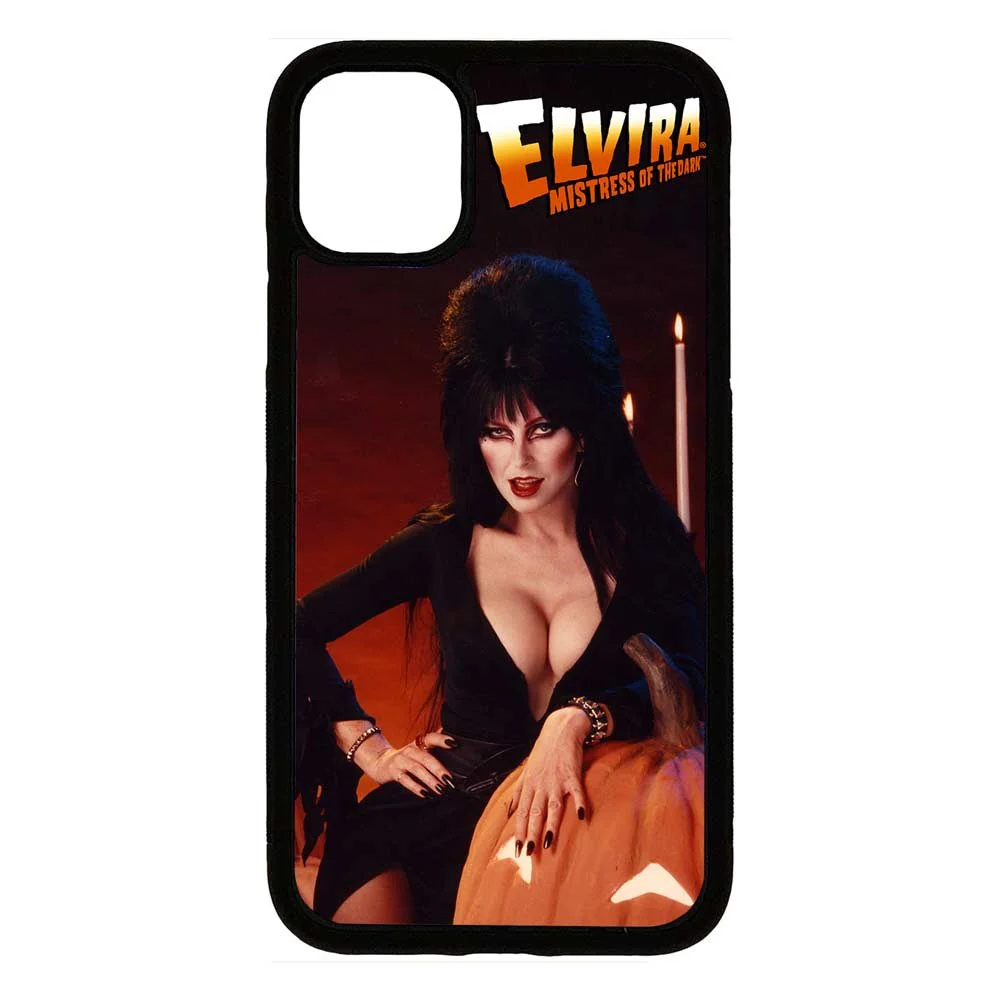 Elvira Pumpkin Iphone Black Rubber Case - Image 4